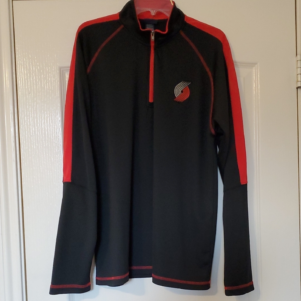 Men's NBA Portland Trail Blazers Long Sleeve Quarter-zip Pullover, XL, Like New